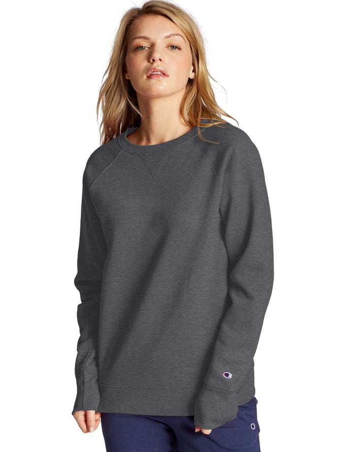 Sudadera Champion Mujer - Powerblend Fleece Classic Crew ( Gris Oscuro ) 8643527-TD